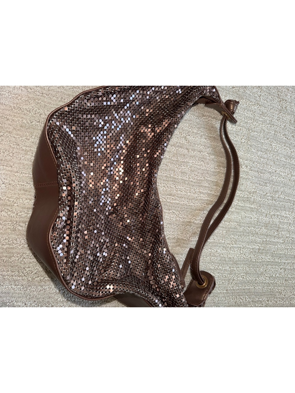 Kate Landry Bronze sequin hobo bag